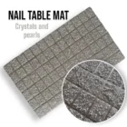 Meem'z nail tech arm rest table mat crystal and pearls embellished for luxury nail workstation in Pakistan