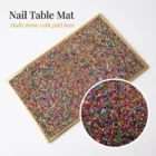Meem'z nail tech arm rest table mat multi stone gold base for luxury nail workstation in Pakistan