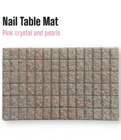 Meem'z nail tech arm rest table mat pink crystal and pearls for feminine nail workstation in Pakistan