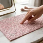 Meem'z nail tech arm rest table mat pink crystal pearls mix for luxury nail workstation in Pakistan