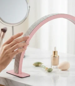 Meem'z 25W half moon LED nail table lamp pink medium for nail workstation in Pakistan