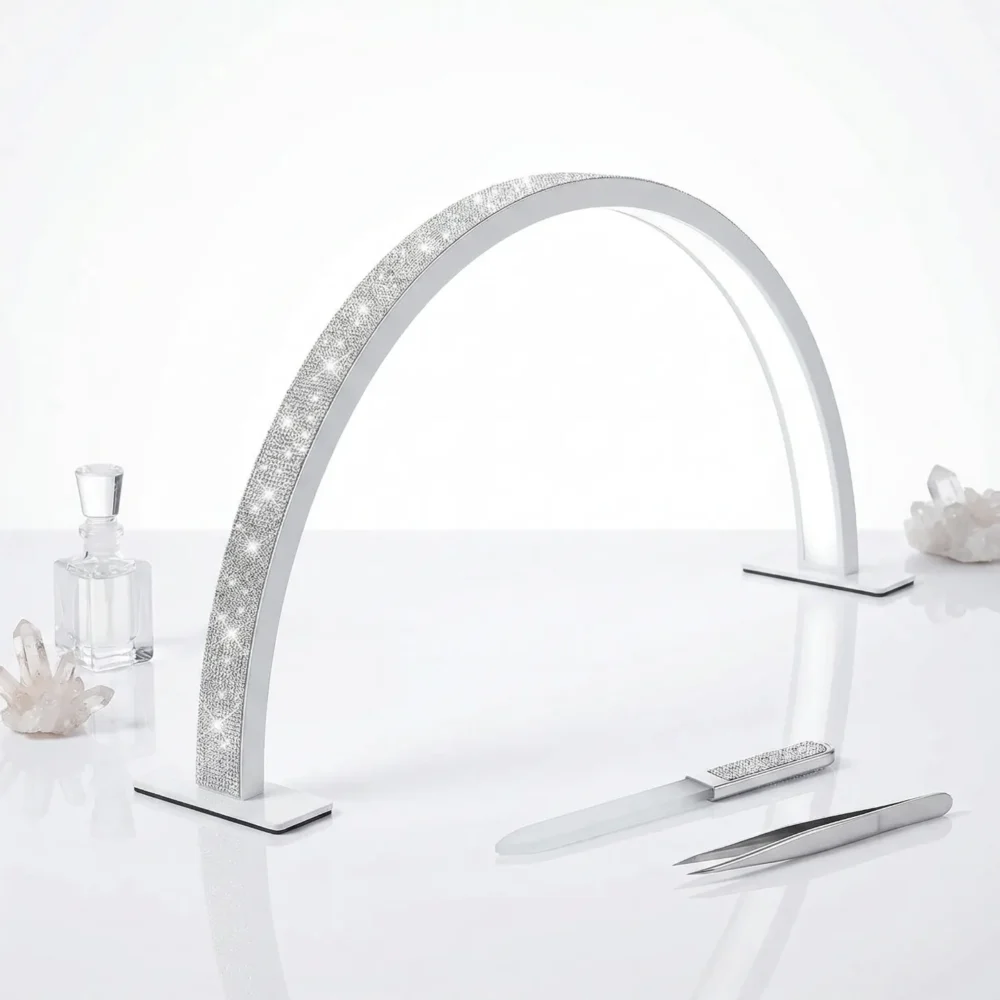 Meem'z 25W half moon LED nail table lamp white medium for compact nail workstation in Pakistan
