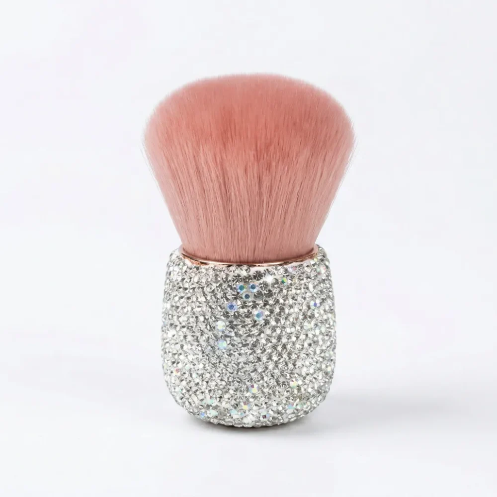 Meem'z luxury nail dust brush style A silver rounded handle for nail workstation in Pakistan