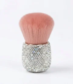 Meem'z luxury nail dust brush style A silver rounded handle for nail workstation in Pakistan