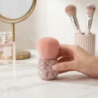 Meem'z luxury nail dust brush style A silver rounded handle for nail workstation in Pakistan
