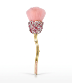 Meem'z luxury nail dust brush style B pink flower handle golden stem for nail workstation in Pakistan