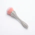 Meem'z luxury nail dust brush style C silver candle holder shaped handle for nail workstation in Pakistan