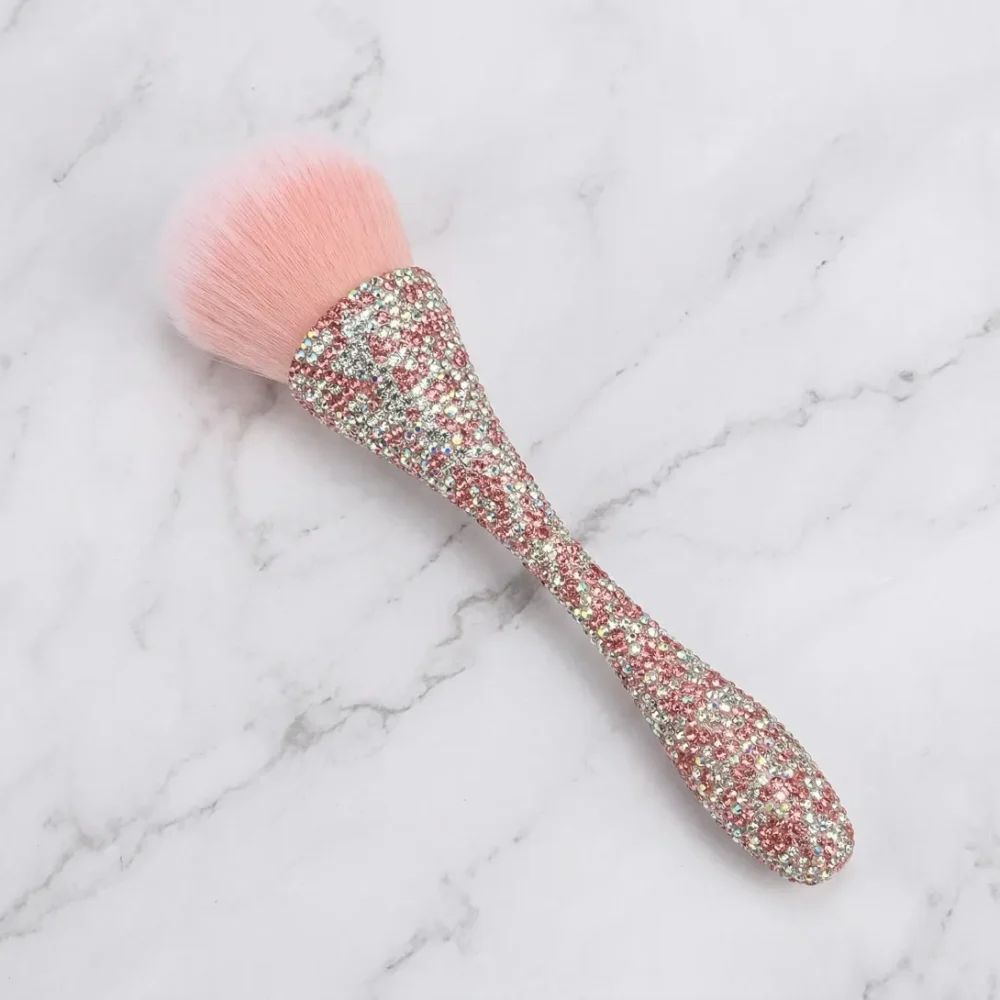 Meem'z luxury nail dust brush style C pink candle holder shaped handle for nail workstation in Pakistan