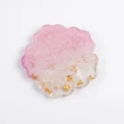 Meem'z nail colour mixing plate pink ombre to white with gold flakes handmade resin 2.5 inch in Pakistan