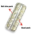 Meem'z Multi Shine and Glazed Flatback Pearl Set showing two trays of mixed size half pearls in shine and glazed finish