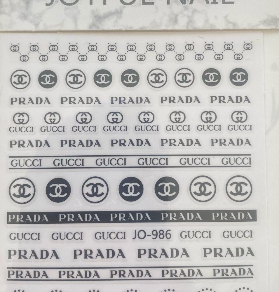 Branded Logo Prada Gucci Chanel Nail Art Stickers 986
