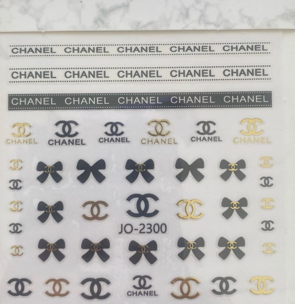 Branded Logo Chanel Nail Art Stickers