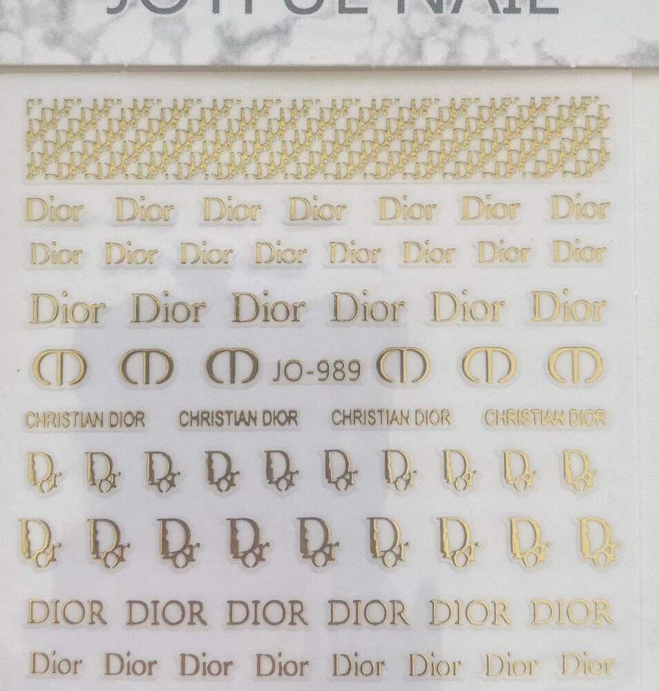 Branded Logo Dior Nail Art Stickers