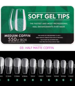 Meem'z Soft Gel Nail Tips - Medium Coffin 550pcs (Version A)
