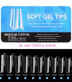 Meem'z Soft Gel Nail Tips - Medium Coffin 550pcs (Version B)