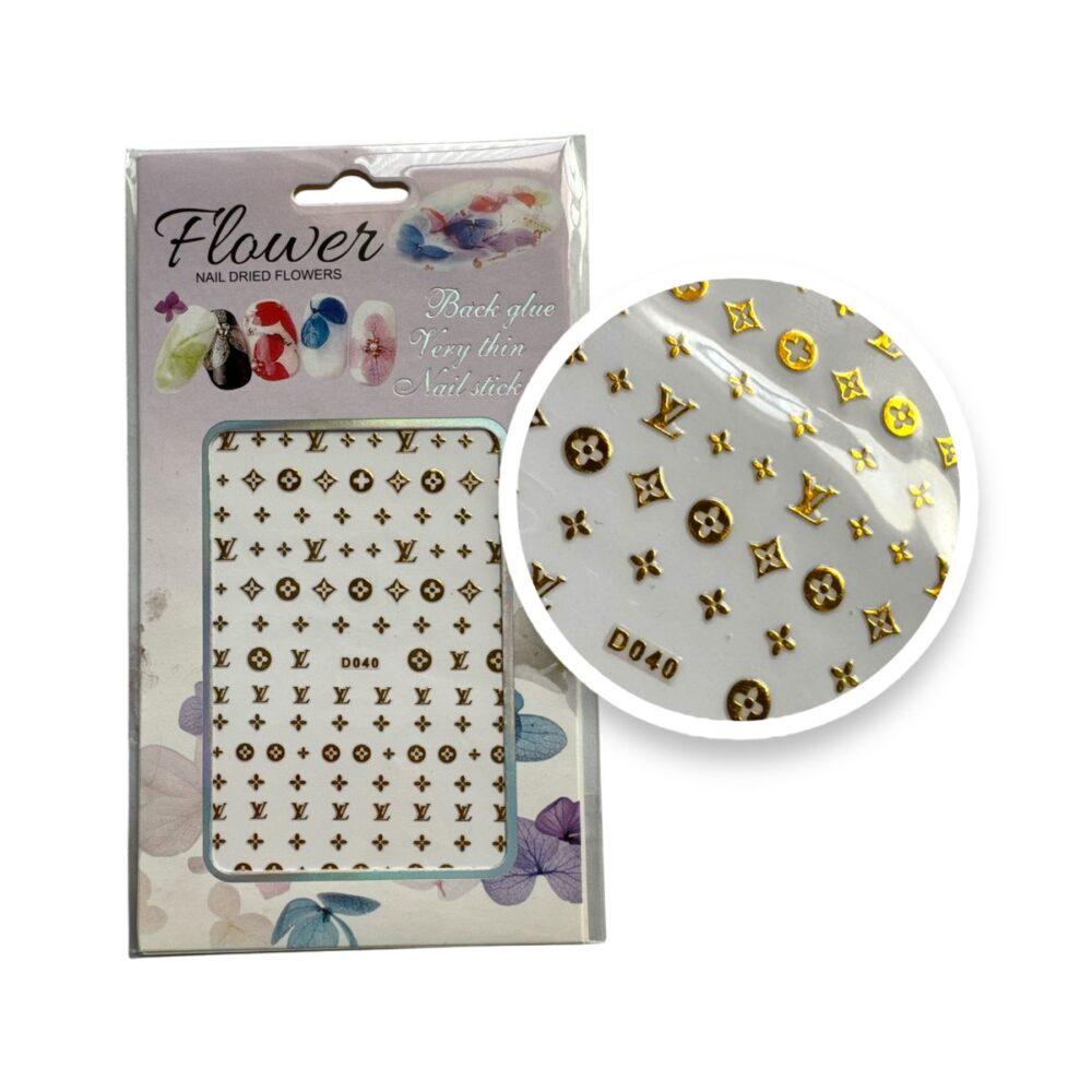 Branded Logo LV Nail Art Stickers