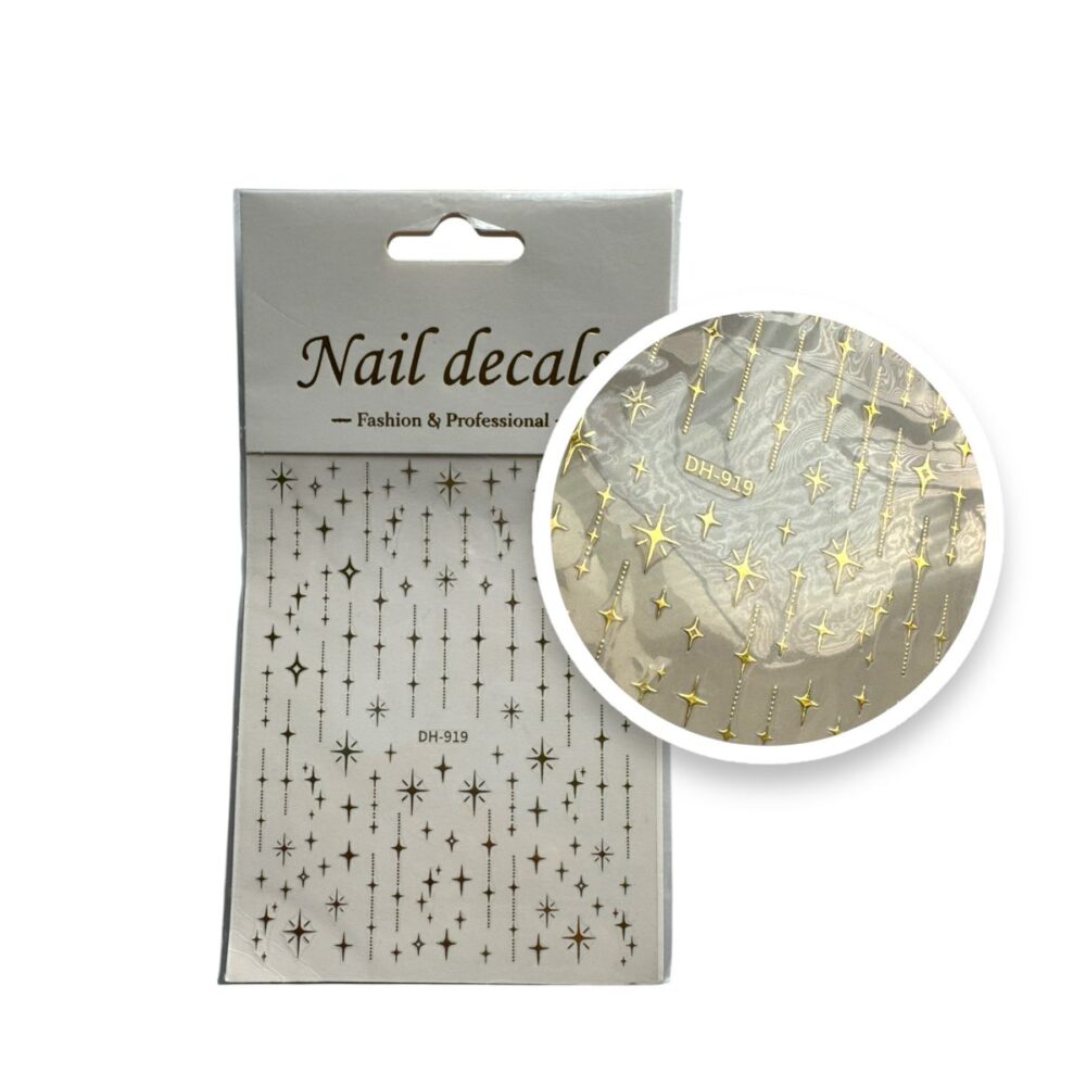 Gold Star Nail Art Stickers