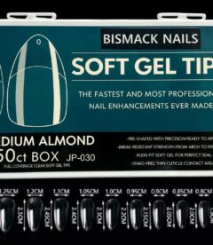 Meem'z Soft Gel Nail Tips - Medium Almond Half Buffed 550pcs