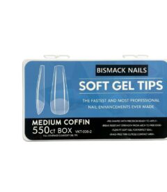 Meem'z Soft Gel Nail Tips - Medium Coffin Half Buffed 550pcs (Version A)