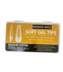 Meem'z Soft Gel Nail Tips - Medium Coffin Half Buffed 550pcs (Version B)