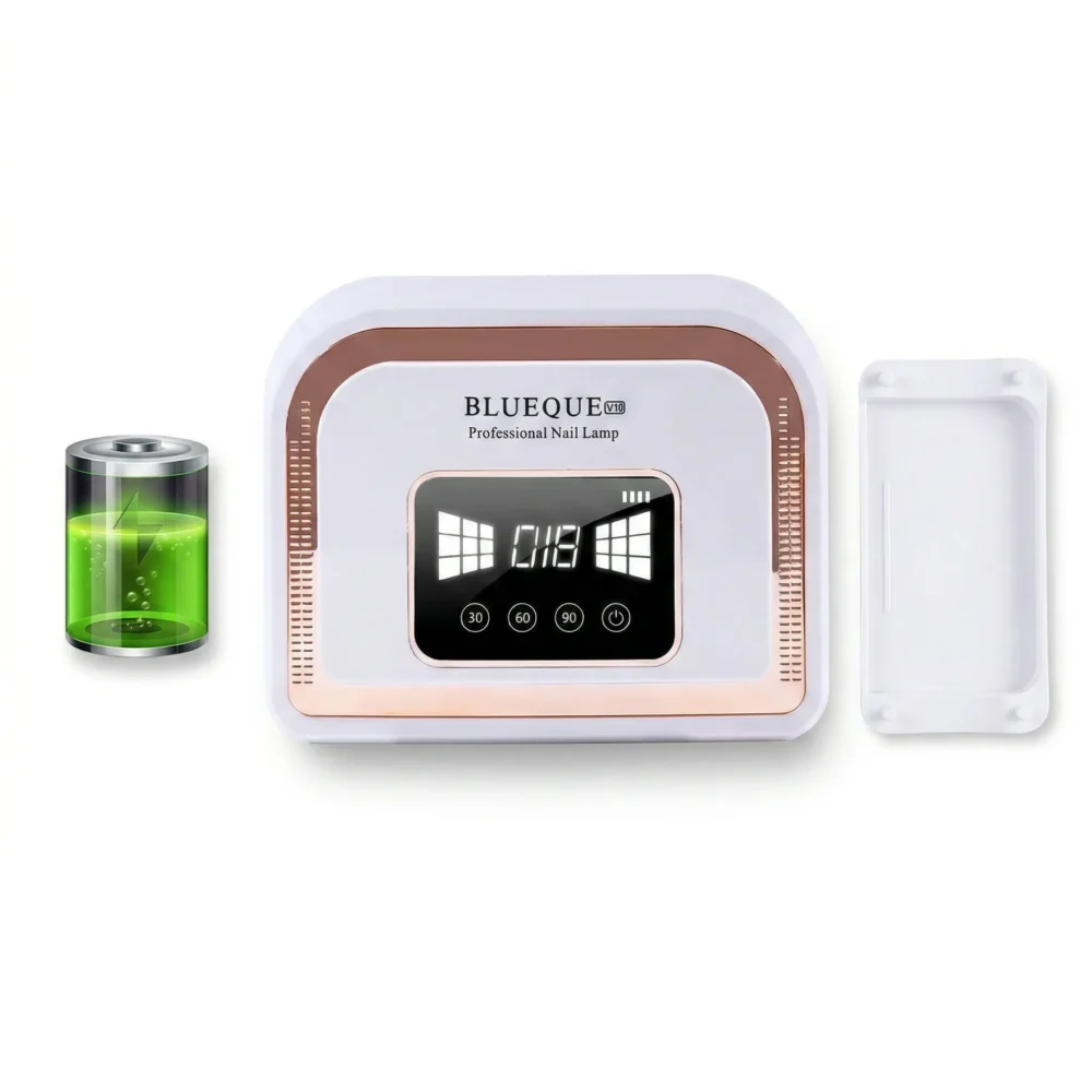 Blueque V10 120W rechargeable cordless UV LED nail lamp for mobile nail services in Pakistan