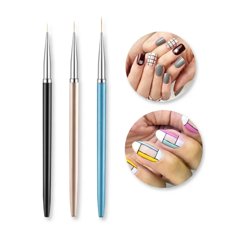 Meem'z detail nail art brush set 3 pieces 7mm 9mm 11mm for nail art in Pakistan