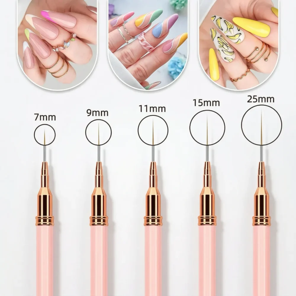 Meem'z striping nail art brush set 5 pieces for line nail art designs in Pakistan
