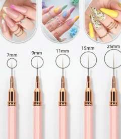 Meem'z striping nail art brush set 5 pieces for line nail art designs in Pakistan