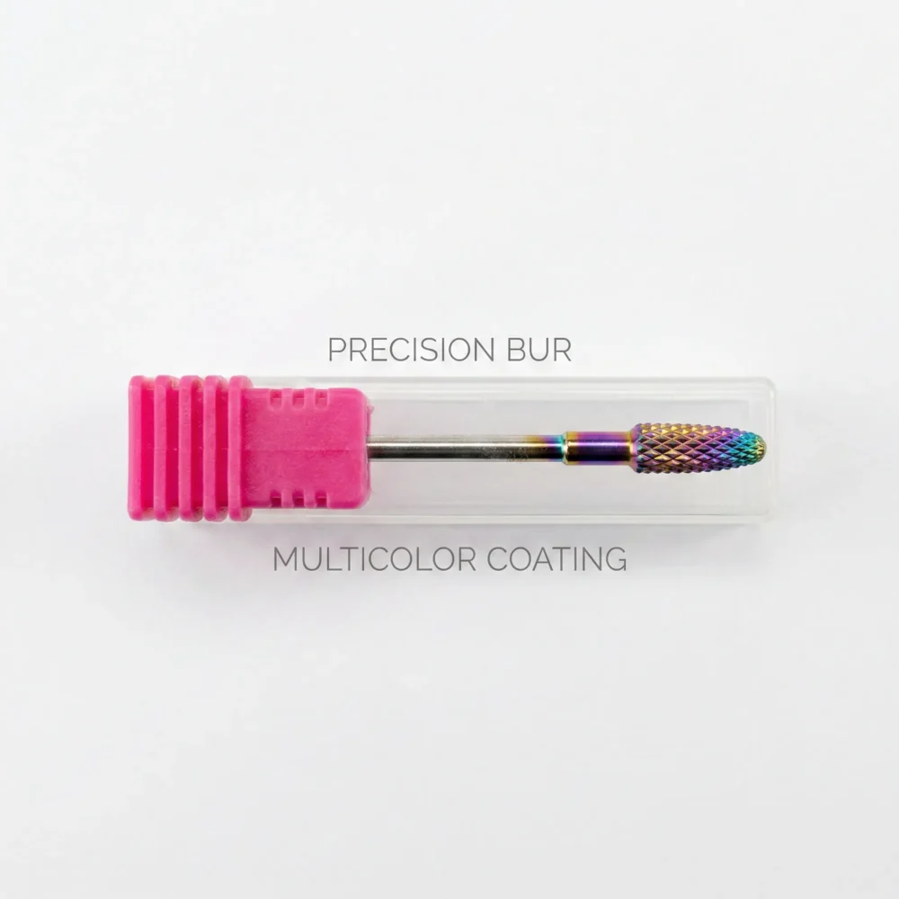Meem'z rainbow multicolor carbide large cylinder barrel drill bit for professional nail use in Pakistan