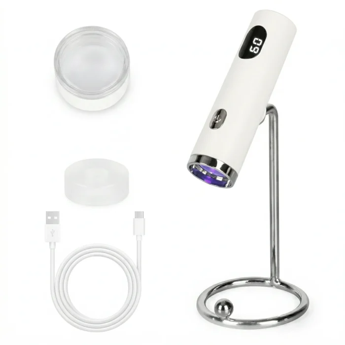 Meem'z 3W portable handheld UV nail lamp with stand for single nail spot curing in Pakistan