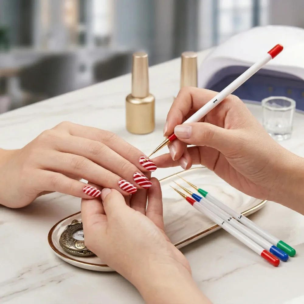 Meem'z striping nail art brush set 3 pieces for line nail art in Pakistan
