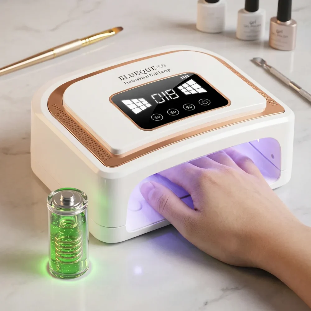 Blueque V10 120W rechargeable cordless UV LED nail lamp for mobile nail services in Pakistan