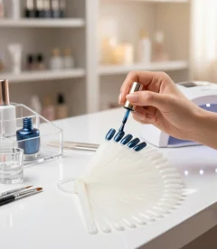 Meem'z round nail tip display stand for salon colour swatching in Pakistan