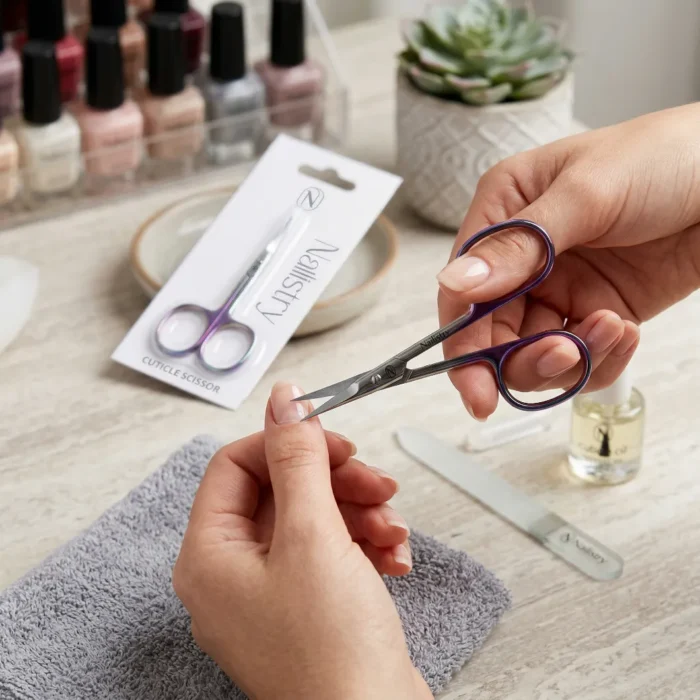 Nailistry Professional Cuticle Scissors Type A for nail technicians available in Pakistan at Meem'z