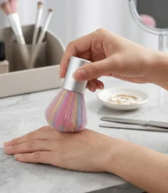 Meem'z small nail dust brush compact for nail technicians in Pakistan
