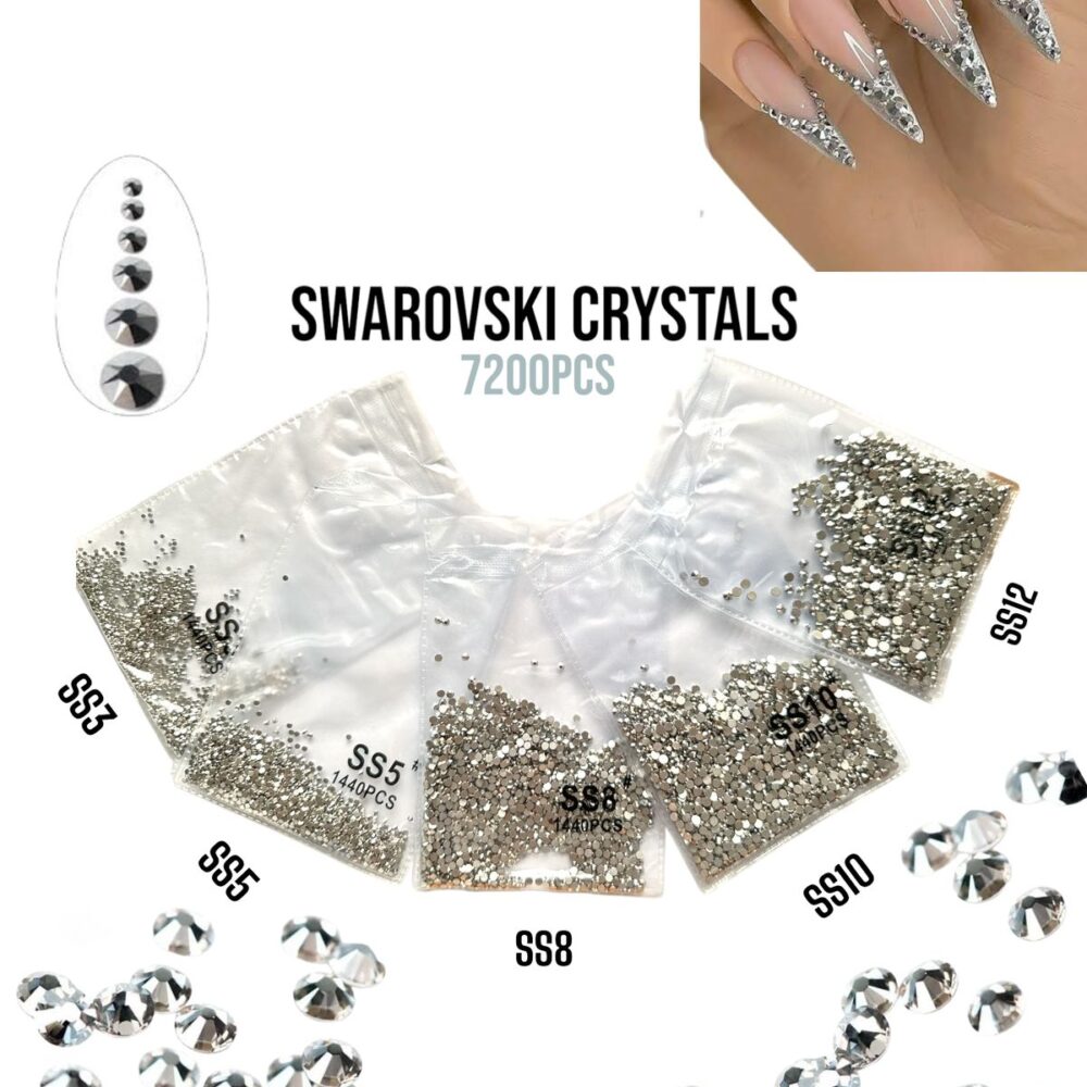 Meemz Crystal Nail Rhinestones 7200PCS
