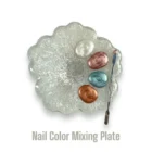 Meem'z nail colour mixing plate silver shimmer holographic concave bowl handmade resin 2.5 inch in Pakistan