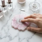 Meem'z nail colour mixing plate lavender purple with gold foil flakes handmade resin 2.5 inch in Pakistan