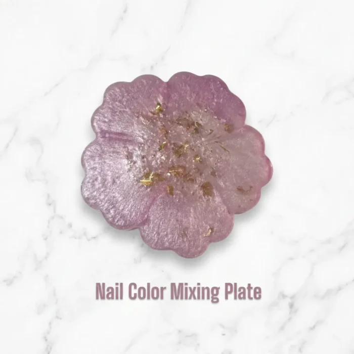 Meem'z nail colour mixing plate galaxy deep purple blue black stones handmade resin in Pakistan