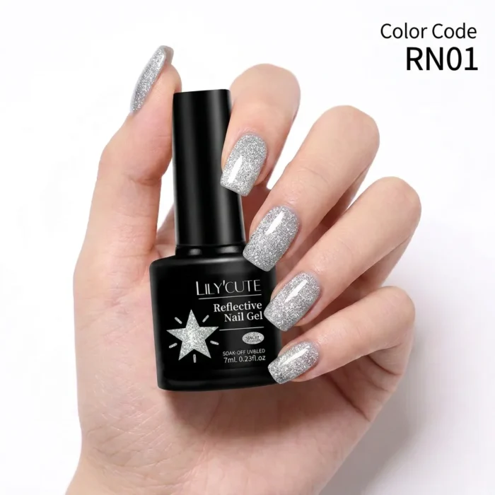 Lilycute reflective gel polish 7ml RN01 disco sparkle effect in Pakistan