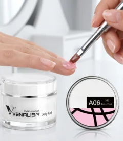 Venalisa hard jelly extension builder gel baby pink A06 for feminine nail extensions in Pakistan