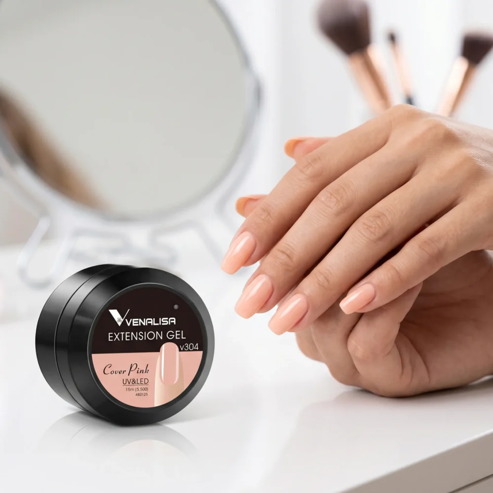 Venalisa extension builder gel TPO free HEMA free cover pink V304 coverage for nail extensions in Pakistan