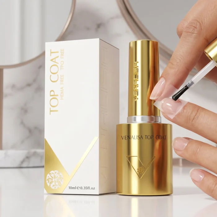 Venalisa TPO free HEMA free UV gel top coat 10ml hypoallergenic for safer gel nail services in Pakistan