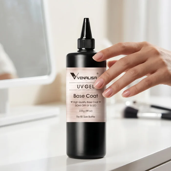 Venalisa Base Coat 225g Bulk Professional Size - TPO Free and HEMA Free The 225g bulk professional base coat is designed for one type of customer specifically: the high-volume professional nail salon that goes through base coat quickly and wants the lowest possible cost per application alongside the safety benefits of a HEMA-free and TPO-free formula. At this volume level the per-application cost is significantly lower than purchasing multiple standard 15ml bottles, making it the practical choice for salons running a full daily appointment schedule of gel nail services. Who This Product Is For Professional nail salons doing 20 or more gel services per day Nail studios looking to significantly reduce product costs through bulk purchasing Salon owners who prioritise hypoallergenic formulas across their entire service offering Training academies doing high volumes of practice gel services Key Specifications Brand: Venalisa Volume: 225g bulk Formula: TPO-free and HEMA-free Type: Professional bulk base coat Cure: UV or LED lamp For: High-volume professional salon use only Cost Efficiency at Bulk Volume A standard 15ml base coat provides approximately 100 to 120 applications for standard nail services. A 225g jar provides many times this volume, significantly reducing the cost per service and the frequency of reordering. For a busy salon this operational efficiency translates directly to better margins on gel nail services. Bulk Orders and Salon Supply Meem'z supplies nail salons across Pakistan with professional products in appropriate volumes for salon use. Contact us about bulk pricing and regular supply arrangements for your salon.