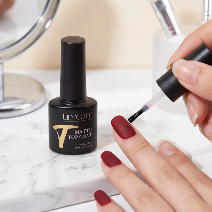 Lilycute matte UV gel top coat 7ml velvet finish for cat eye and gel polish in Pakistan
