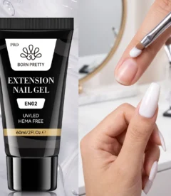 Born Pretty pro HEMA free polygel tube 60ml EN02 milky white for French nail extensions in Pakistan