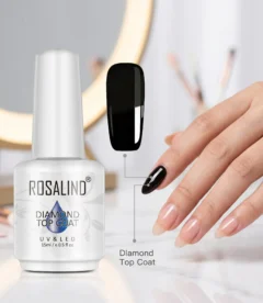 Rosalind diamond UV gel top coat ultra gloss premium finish for professional gel nails in Pakistan
