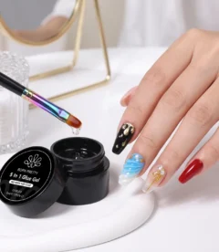 Born Pretty 5-in-1 no-wipe adhesive water ripple gel 5ml for water ripple nail art effect in Pakistan