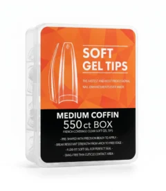 Meem'z Soft Gel Nail Tips - Medium Curved Coffin 550pcs