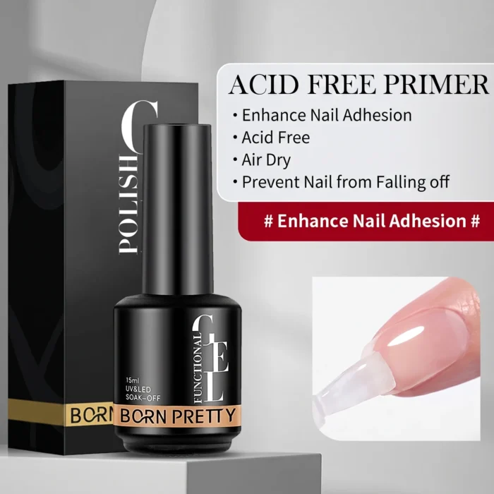 Born Pretty acid-free nail primer 15ml gentle strong adhesion for all skin types in Pakistan